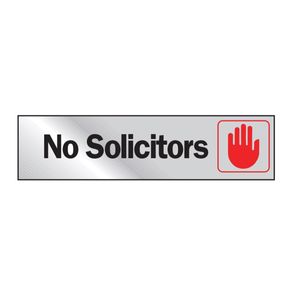 Hy-Ko Products 2 in. x 8 in. Vinyl No Solicitors Graphic Signimage