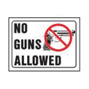 Hy-Ko Products 8-1/2 in. x 14 in. Plastic No Guns Allowed Safety Signimage