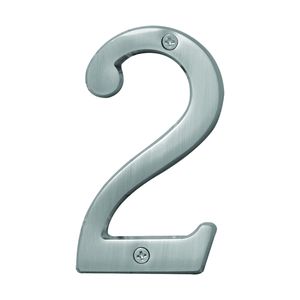 Hy-Ko Products 4 in. Satin Nickel House Number 2image