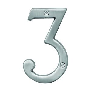 Hy-Ko Products 4 in. Satin Nickel House Number 3image