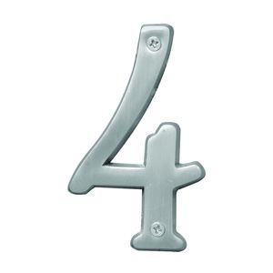 Hy-Ko Products 4 in. Satin Nickel House Number 4image