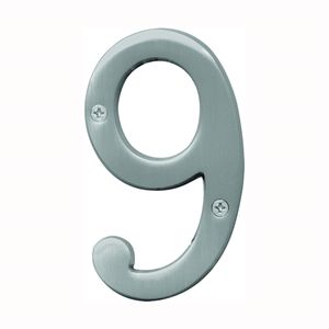 Hy-Ko Products 4 in. Satin Nickel Brass House Number 9image