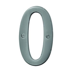 Hy-Ko Products 4 in. Satin Nickel House Number 0image