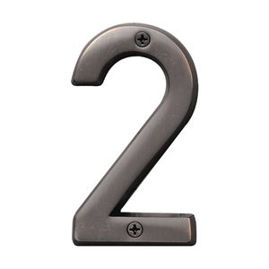 Hy-Ko Products 4 in. Solid Brass House Number 2, Old Bronzeimage
