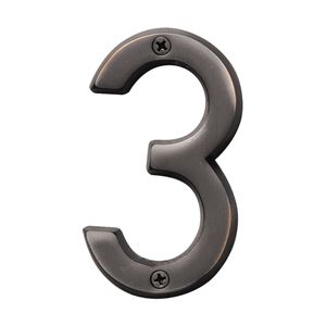 Hy-Ko Products 4 in. Solid Brass House Number 3, Old Bronzeimage