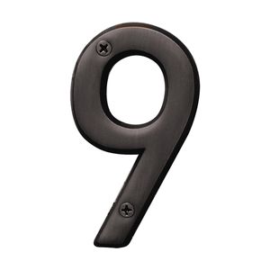 Hy-Ko Products 4 in. Solid Brass House Number 9, Old Bronzeimage