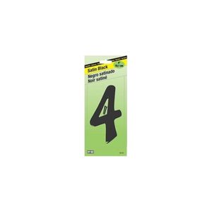 Hy-Ko Products BK-40/4 4 in. Satin Black House Number 4image