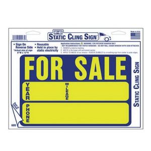 Hy-Ko Products 8 in. x 12 in. For Sale Static Cling Neon Signimage