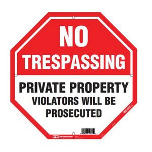 Hy-Ko Products 12 in. x 12 in. Plastic No Trespassing Property Signimage