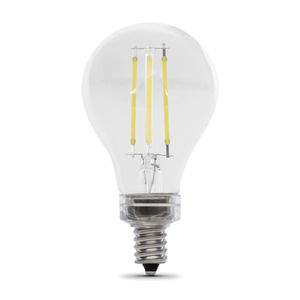 Feit Electric 40W Equivalent A15 Candelabra Base Dimmable Filament LED Light Bulb, 2-Packimage