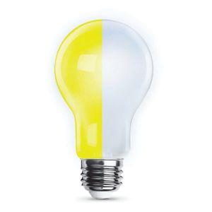 Feit Electric A19 Yellow and 5000K LED Bug Light Bulbimage