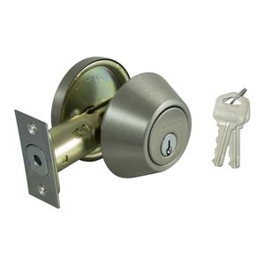 Prosource Single Cylinder 6-Way Deadbolt, Satin Nickelimage