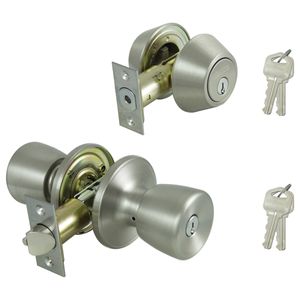 ProSource Stainless Steel Tulip Entry Knob and Deadbolt Locksetimage