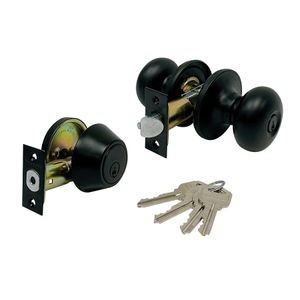 ProSource Matte Black Knob Lock Combo Packimage
