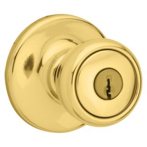 Kwikset Mobile Home Entry Knob, Polished Brassimage