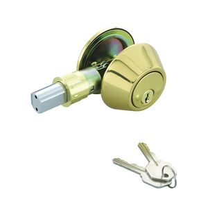 ProSource Mobile Home Single Cylinder Deadbolt, Polished Brassimage