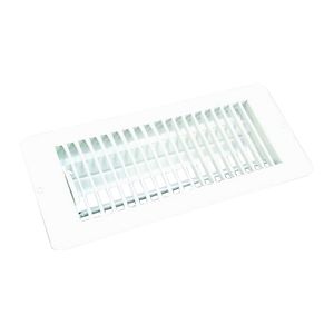 US Hardware 4 in. x 10 in. White Steel Floor Registerimage