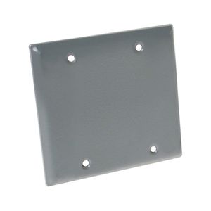 Hubbell 2-Gang Gray Aluminum Blank Box Coverimage