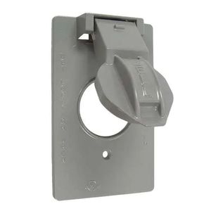 Hubbell 1-Gang Gray Vertical Single Receptacle Coverimage