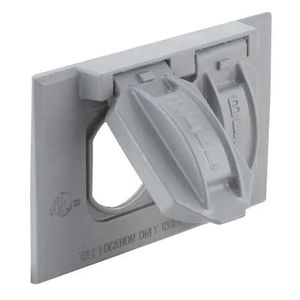 Hubbell 1-Gang Gray Weatherproof Duplex Receptacle Coverimage