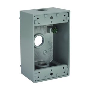 Hubbell 1-Gang 18.3 cu. in. Gray Weatherproof Outlet Boximage