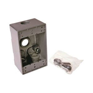 Hubbell 1/2 in. 1-Gang 4-Outlet Gray Weatherproof Wallplate Boximage