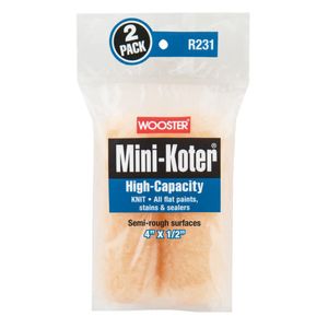 Wooster Brush 4 in. x 1/2 in. High Capacity Mini Paint Roller Cover, 2-Packimage