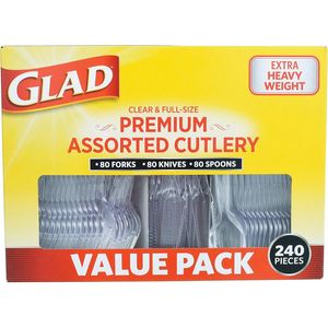 Brand Buzz 240-Piece Clear Plastic Assorted Cutlery Setimage