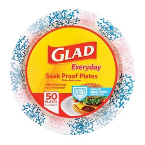 Brand Buzz 8-1/2 in. Glad Everyday Round Pink Hydrangea Paper Plateimage