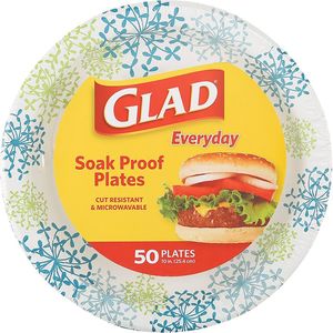 Glad 10-1/4 in. Blue Hydrangea Round Paper Plateimage