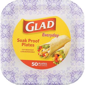 Glad Everyday 8-1/2 in. Square Purple Victorian Paper Plateimage
