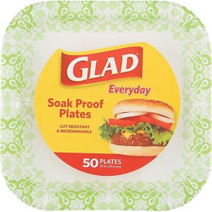 Glad 10-1/4 in. Square Green Victorian Paper Plateimage