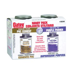 Oatey 4 oz. Regular Clear PVC Cement and Purple Primer Handy Packimage