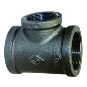 Prosource 3/4 in. x 3/4 in. x 1/2 in. Black Malleable Iron Pipe Teeimage