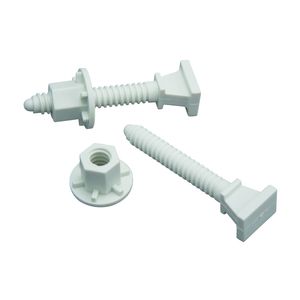 Plumb Pak 5/16 in. x 2-3/8 in. Plastic Toilet Bolt Set with Open Cap Nutsimage