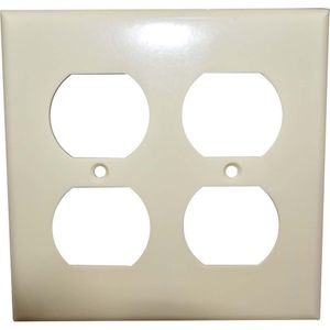 Duplex Receptacle Wall Plate Ivory Standard Size 2 - Gangimage