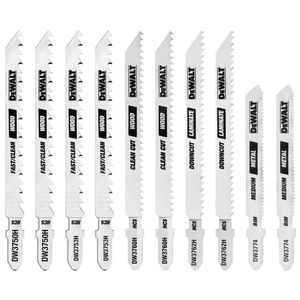 DeWALT 10-Piece Assorted T-Shank Jig Saw Blade Setimage