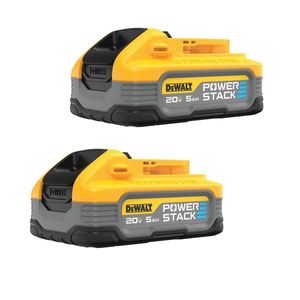 DeWalt 20 V 5 AH POWERSTACK Battery, 2-Packimage