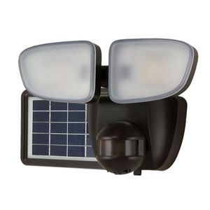 Cooper Lighting 700 Lumen Twin 180-Degree Bronze Solar Motion Flood Lightimage