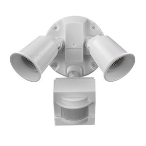 Globe Electric 110-Degree Motion Sensor Security Flood Light, Grayimage