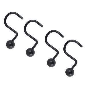 Simple Spaces Matte Black Ball Shower Curtain Hook Setimage