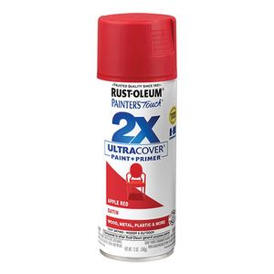Rust-Oleum Painters Touch 2X Ultra Cover Satin Apple Red Spray Paint, 12 oz.image
