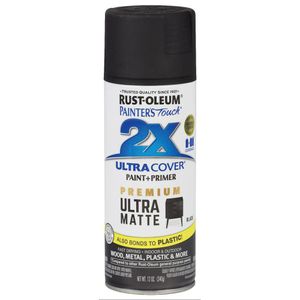 Rust-Oleum Painters Touch 2X Ultra Cover 12 oz. Matte Black Spray Paintimage