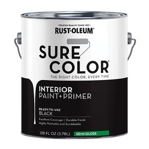 Rust-Oleum Sure Color 1 gal. Black Semi-Gloss Interior Wall Paintimage
