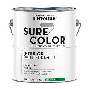 Rust-Oleum Sure Color 1 gal. Semi-Gloss White Interior Wall Paintimage