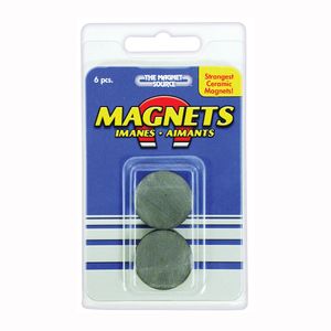 Master Magnetics 1 in. x 5/32 in. Ceramic Disc Magnets, 6-Pieceimage