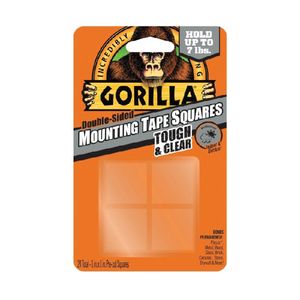Gorilla 1 in. x 1 in. Clear Mounting Tape Squaresimage