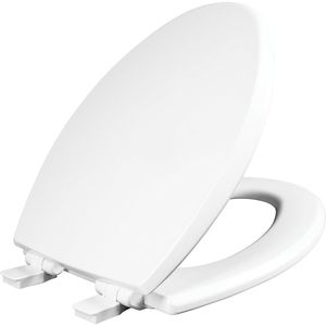 Mayfair Elongated Slow-Close Wood Toilet Seat, Whiteimage