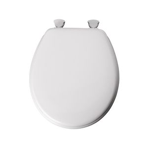 Bemis Round Wood Enamel White Toilet Seatimage