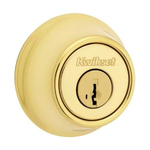 Kwikset Single Cylinder Polished Brass Deadboltimage